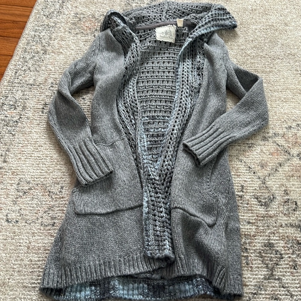Hooded cardigan sweater